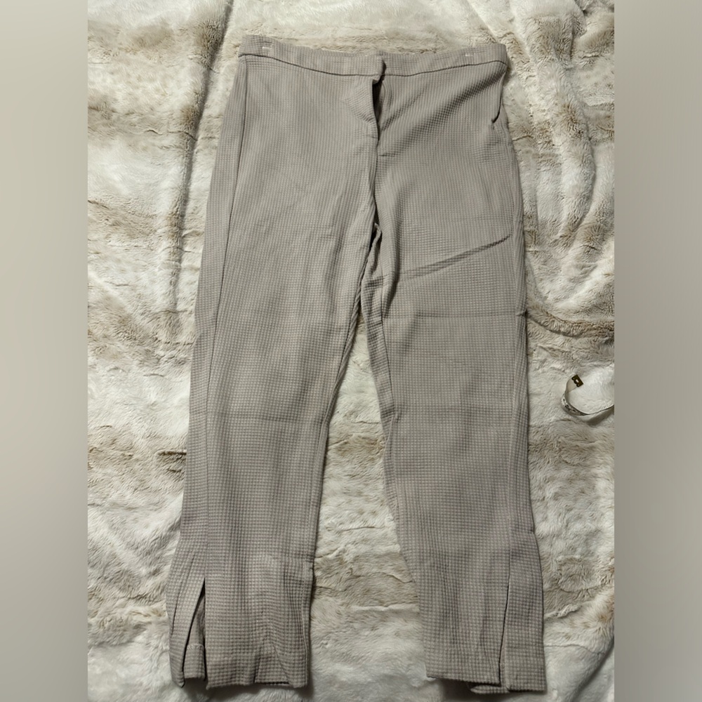 Taupe textured trousers